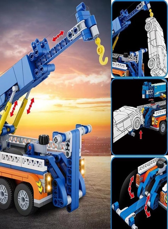 RahiGlow Tow Truck Building KIt,City Crane Construction Vehicles Building Block Set, 781 Pcs Compatible with, City Tow Truck and Trailer Great Gift for Boys and Girls Ages 6+ - Image 2